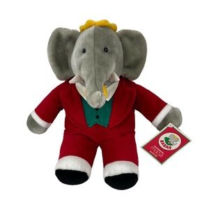 Gund Babar the Elephant Plush Vintage 1988 Macys Stuffed Red Suit 14” With Tags